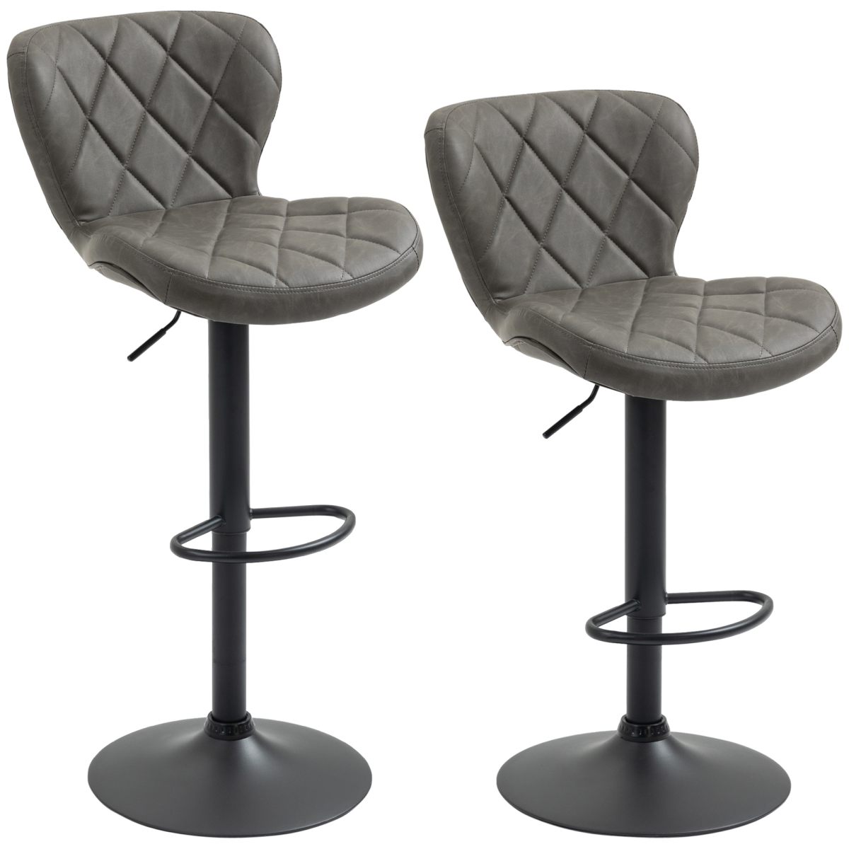 HOMCOM dark grey swivel bar stools