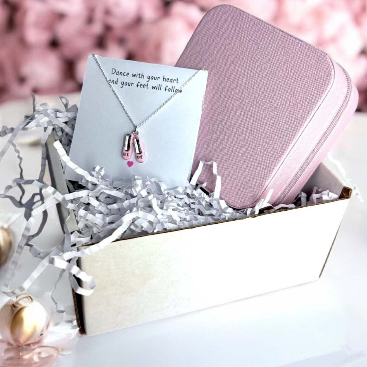 Aye Do Gifts Ballet Shoes Charm Necklace & Jewellery Box Gift Hamper – Dancer Gift for Girls