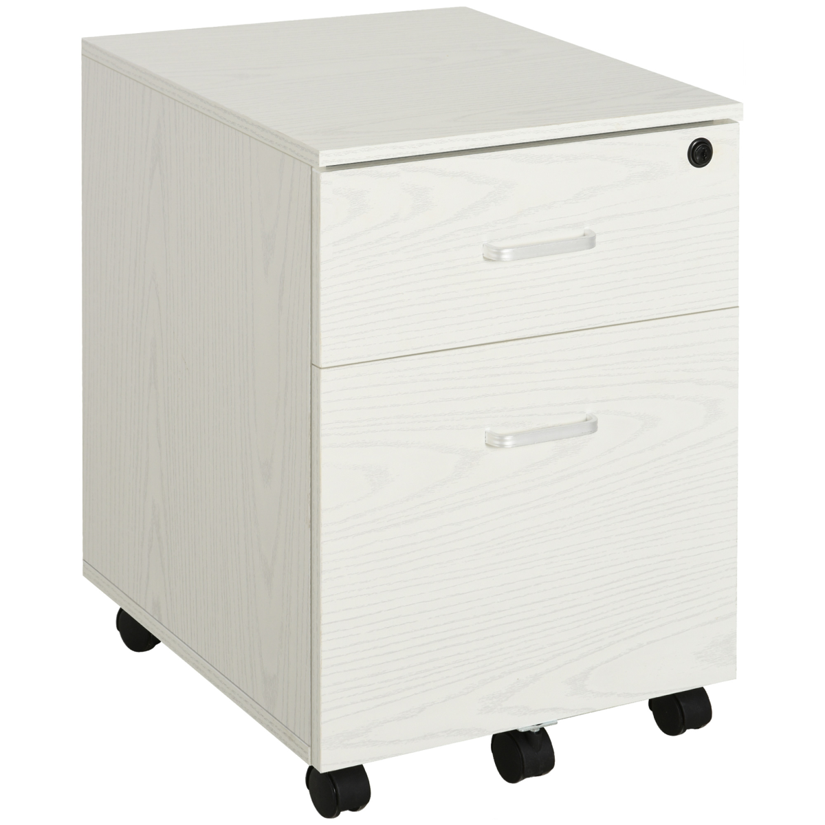 Vinsetto white 2-drawer locking filing cabinet