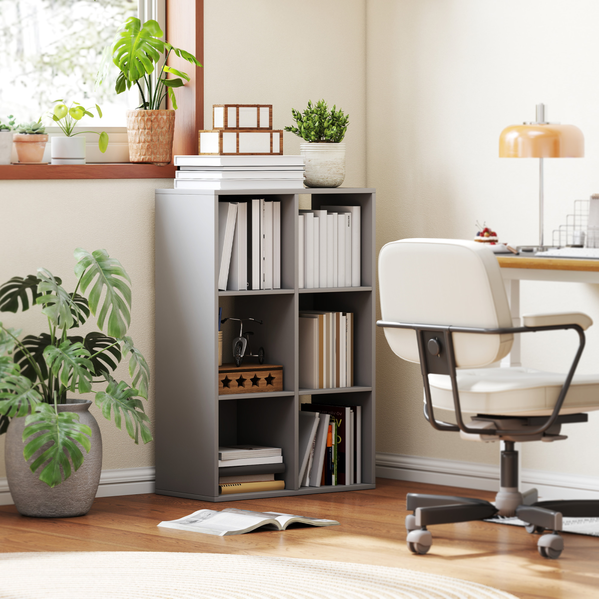 6-cube bookcase storage shelf cabinet