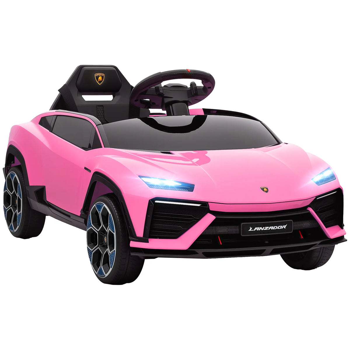 AIYAPLAY 12V Lamborghini Licensed Electric Ride On Car with Remote Control – Kids 3–6 Years, Pink