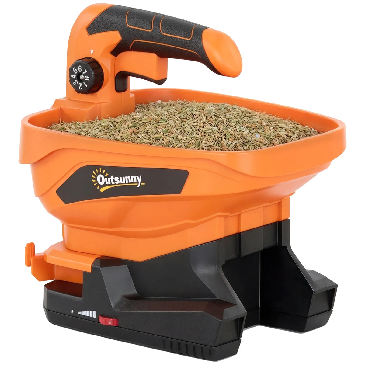 Outsunny 3.3L Cordless Handheld Spreader with Adjustable Flow and Scatter Width, USB Charging – Seed & Salt