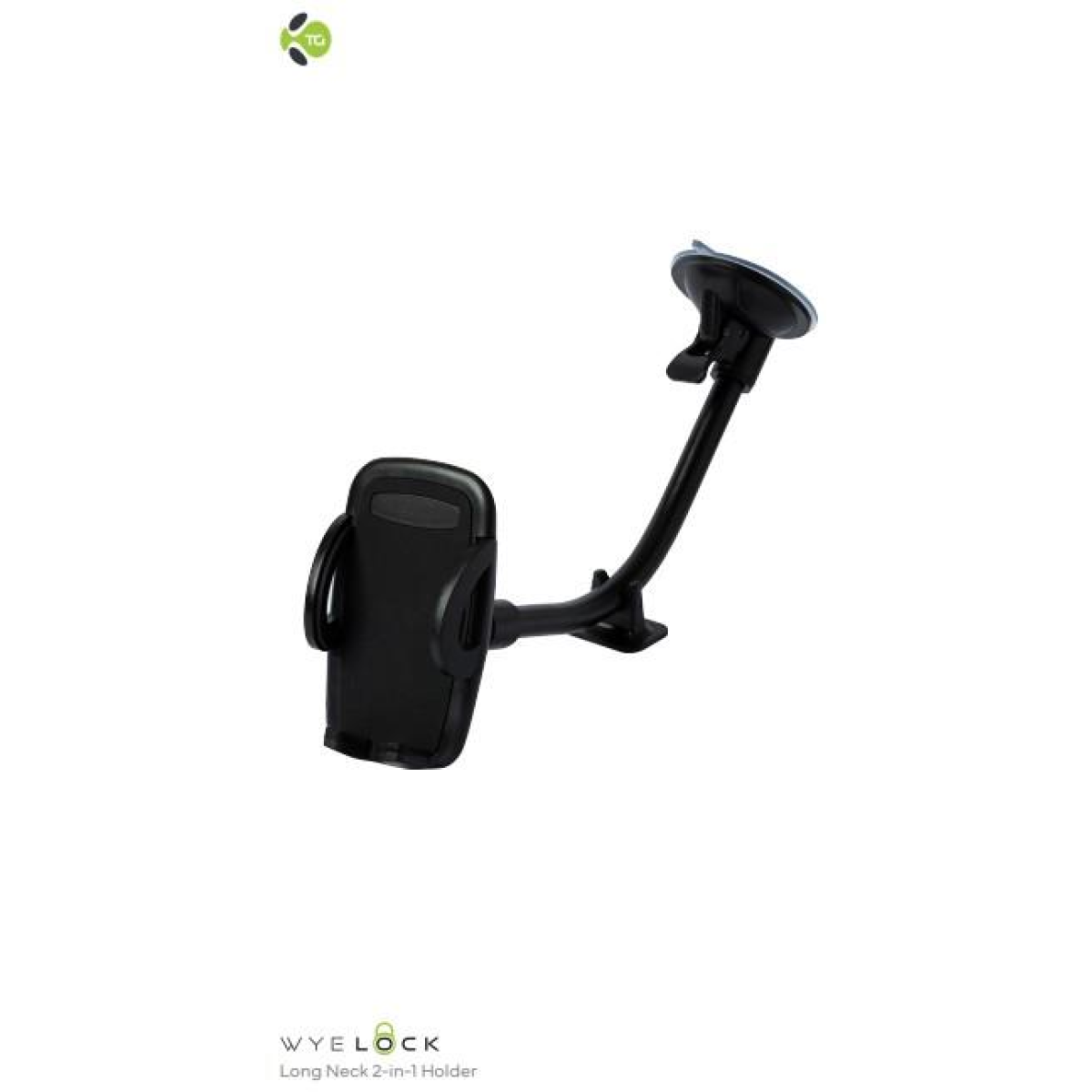 WYELOCK 2-in-1 Car Phone Holder with Windscreen Suction Cup & Air Vent Mount, Shock-Absorbing Stand