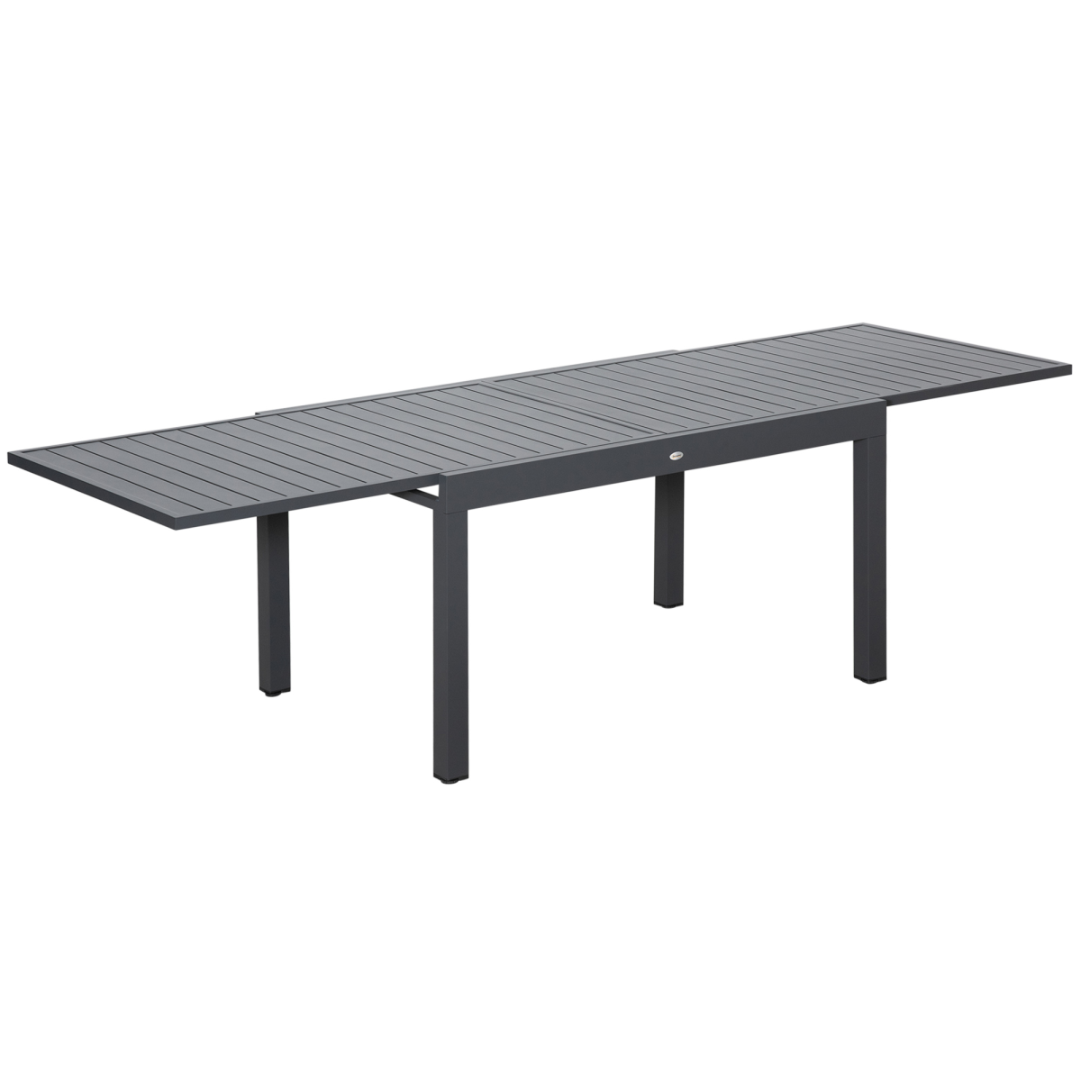 Outsunny Extendable Garden Dining Table for 8–10 with Aluminium Frame, 135–270cm – Grey