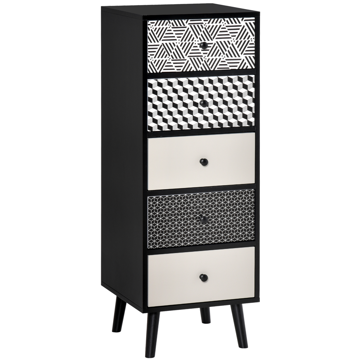 Geometric 5-drawer chest