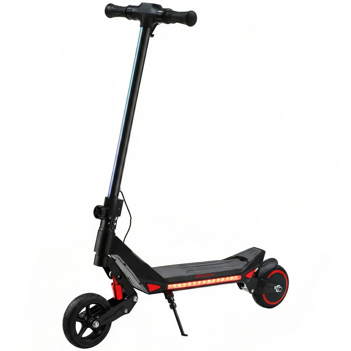 SPORTNOW Kids Electric Scooter with LED Display & RGB Lights – Foldable E-Scooter, Up to 16km/h, Black