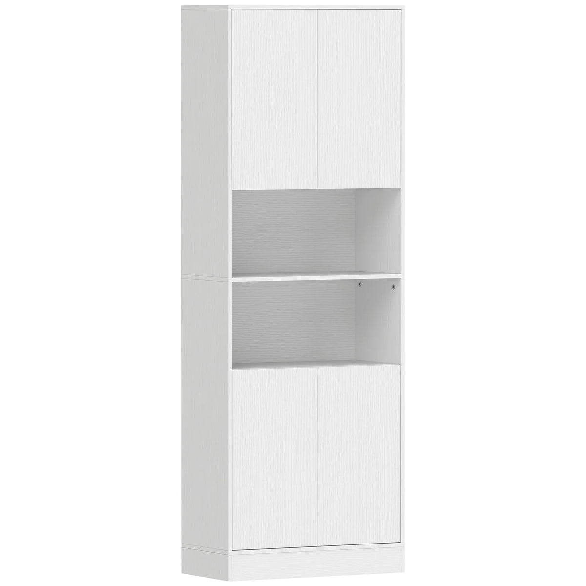 HOMCOM 170cm Kitchen Pantry Cabinet with Soft-Close Hinges and Adjustable Shelves – Freestanding, White Wood Effect