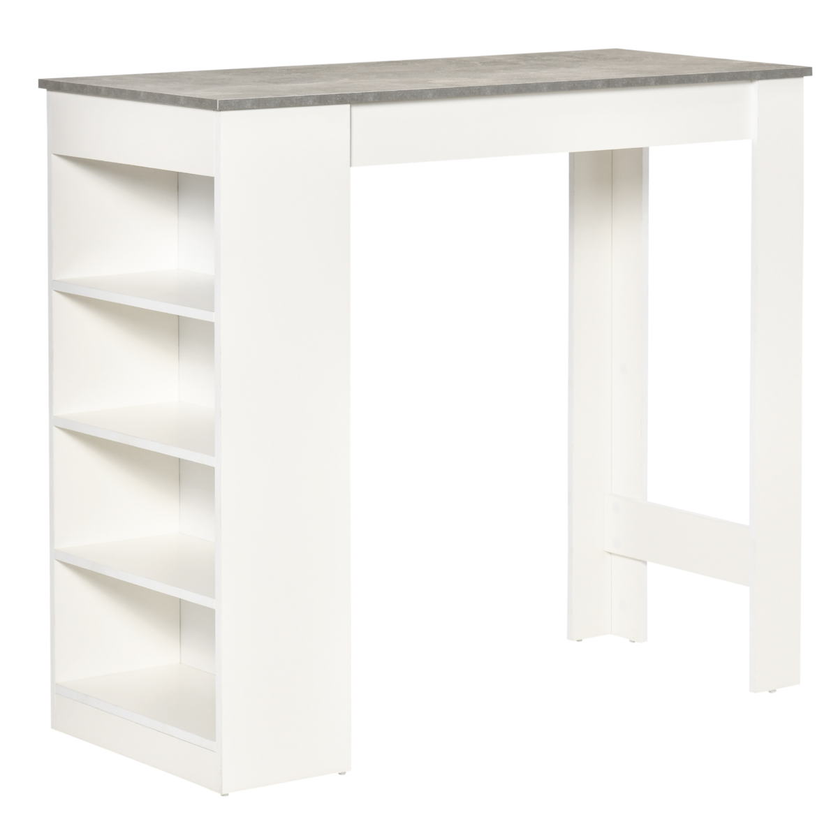 Grey bar table with shelves