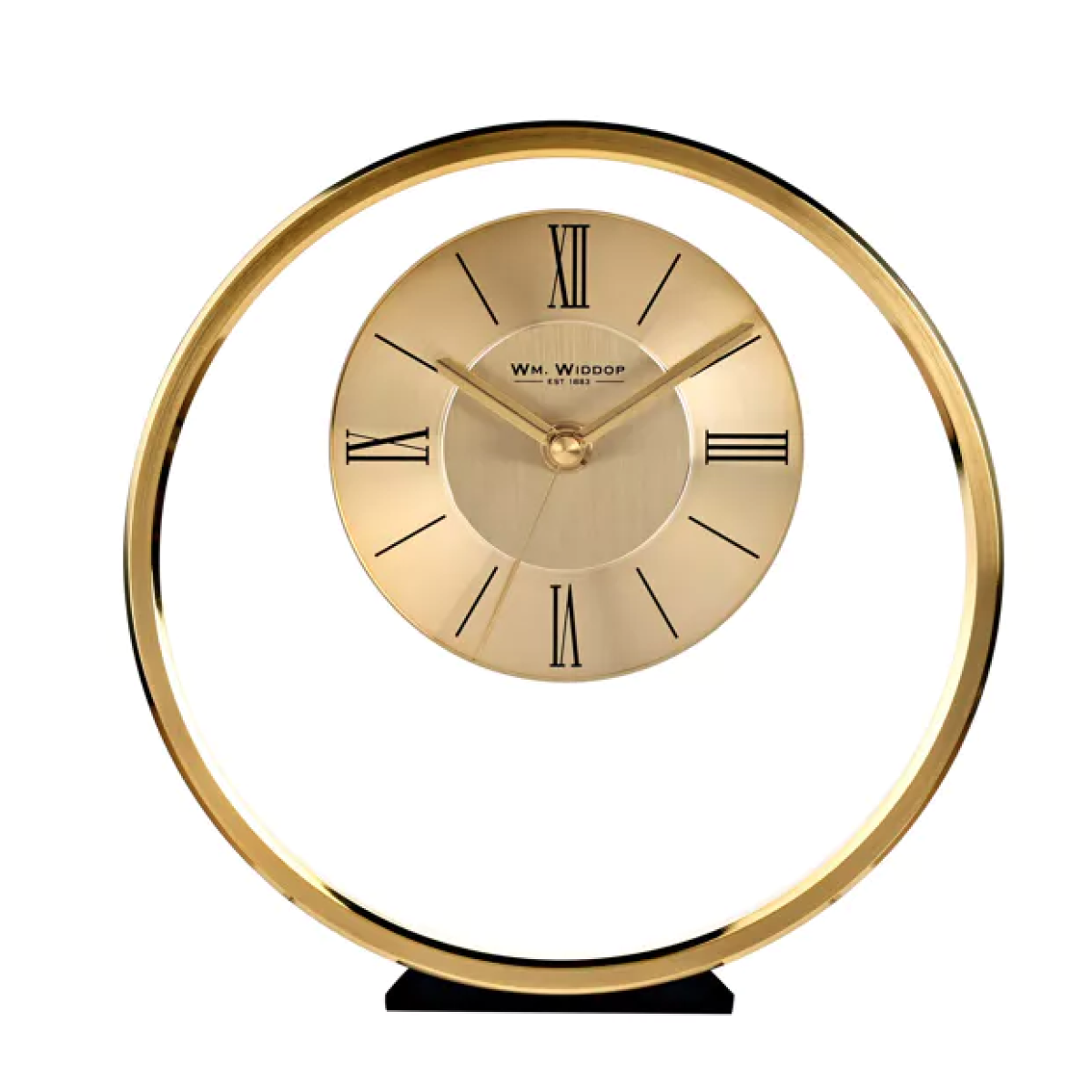 Widdop Round Mantel Clock with Roman Dial & Quartz Movement – Traditional Glass-Fronted Timepiece, Silver