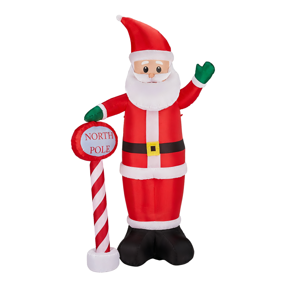 2.45m Inflatable Christmas Santa with North Pole Sign and LEDs – Outdoor Garden Decoration