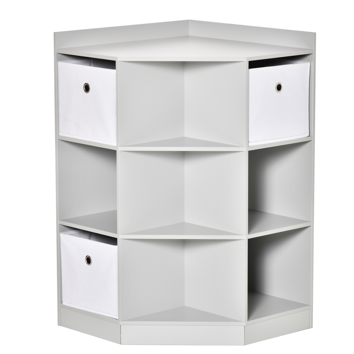 HOMCOM Kids Corner Storage Cabinet with 9 Compartments, Drawers & Anti-Tipping Hardware – Bedroom & Playroom