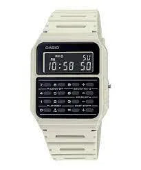 Casio Mens Digital Calculator Retro Dial with White Plastic Strap Watch - CA-53WF-8BDF