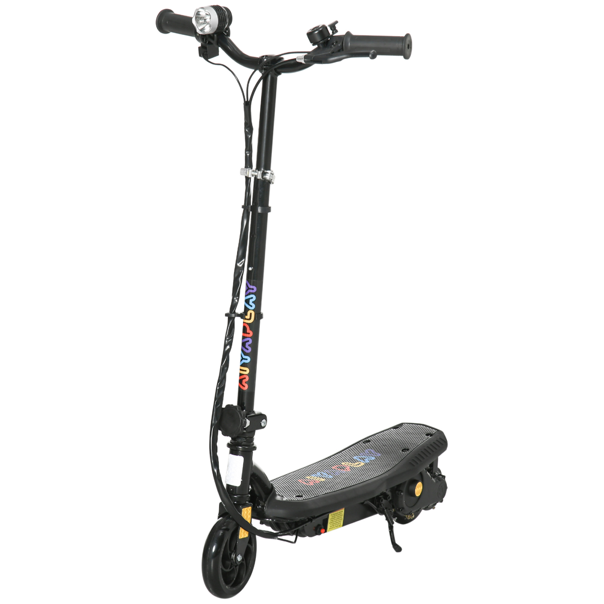 Kids Folding Electric Scooter with LED Headlight, Bell & Hand Brake – Adjustable E-Scooter for Ages 7–14, Black