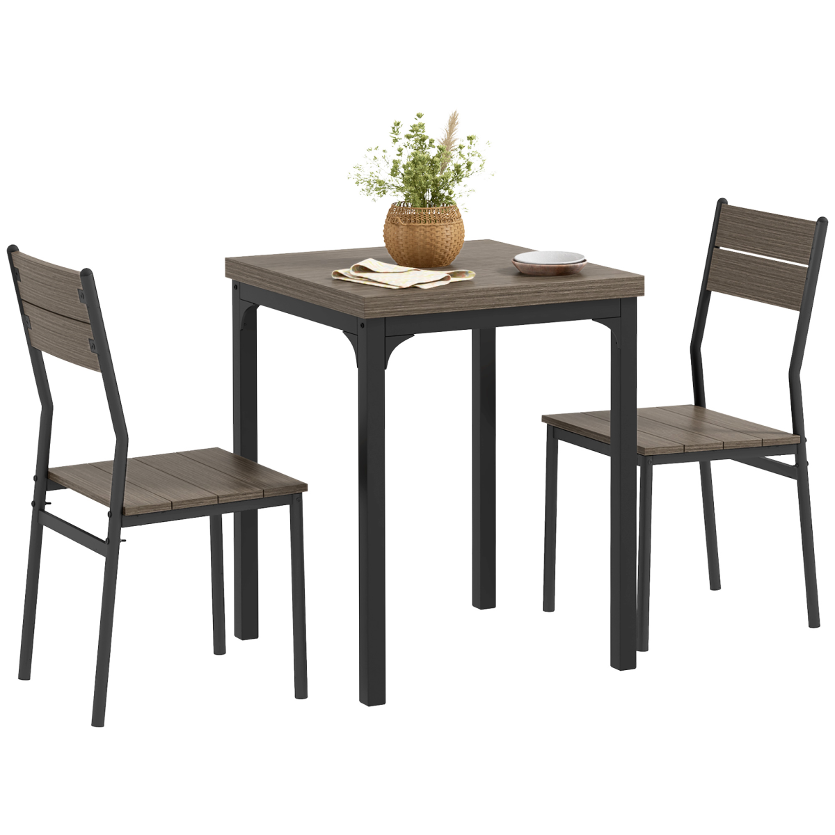 HOMCOM compact grey dining set