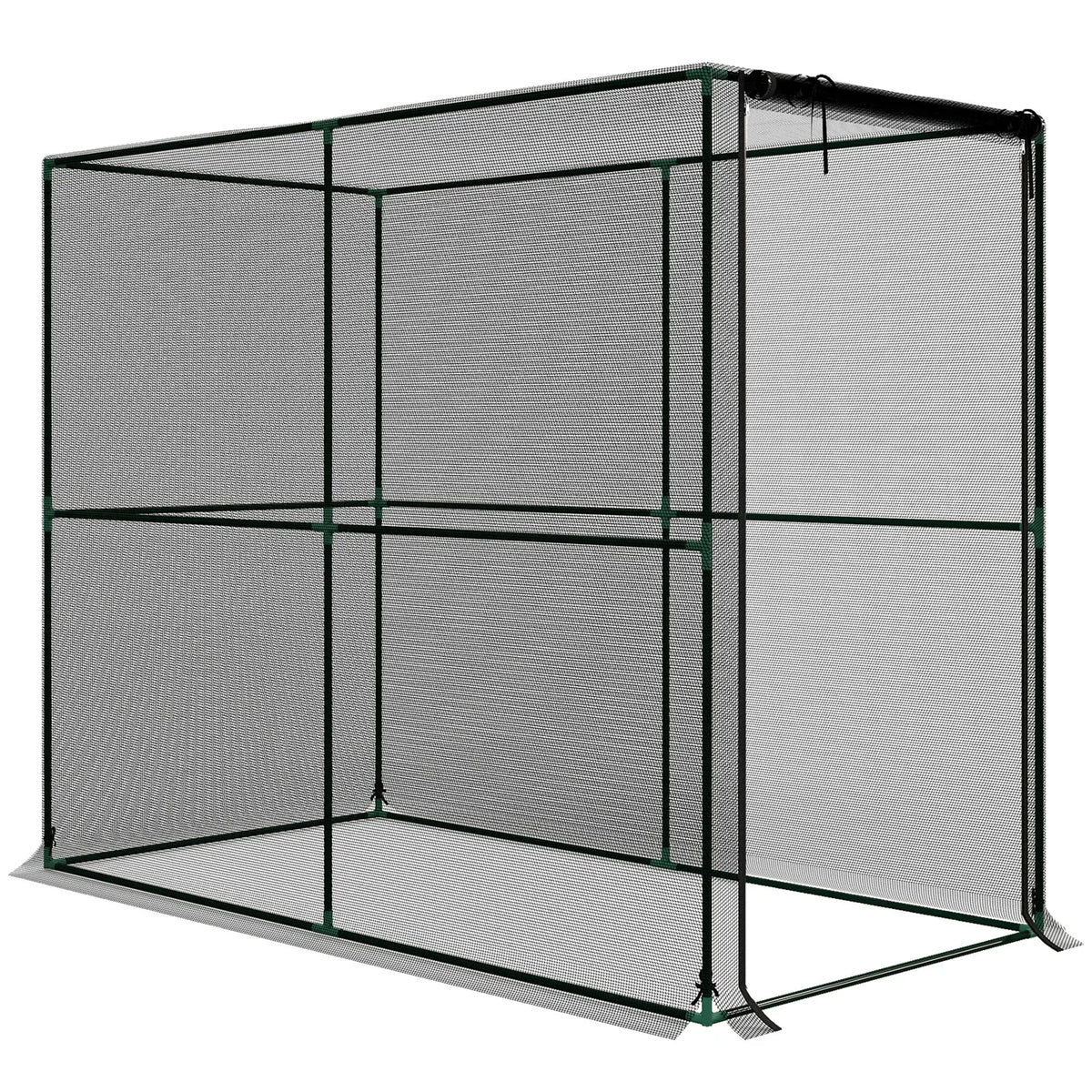 Outsunny Fruit Cage Bird Netting with Zipped Door and HDPE Mesh Cover – Brassica Protection Tent, 2 x 1 x 1.6 m