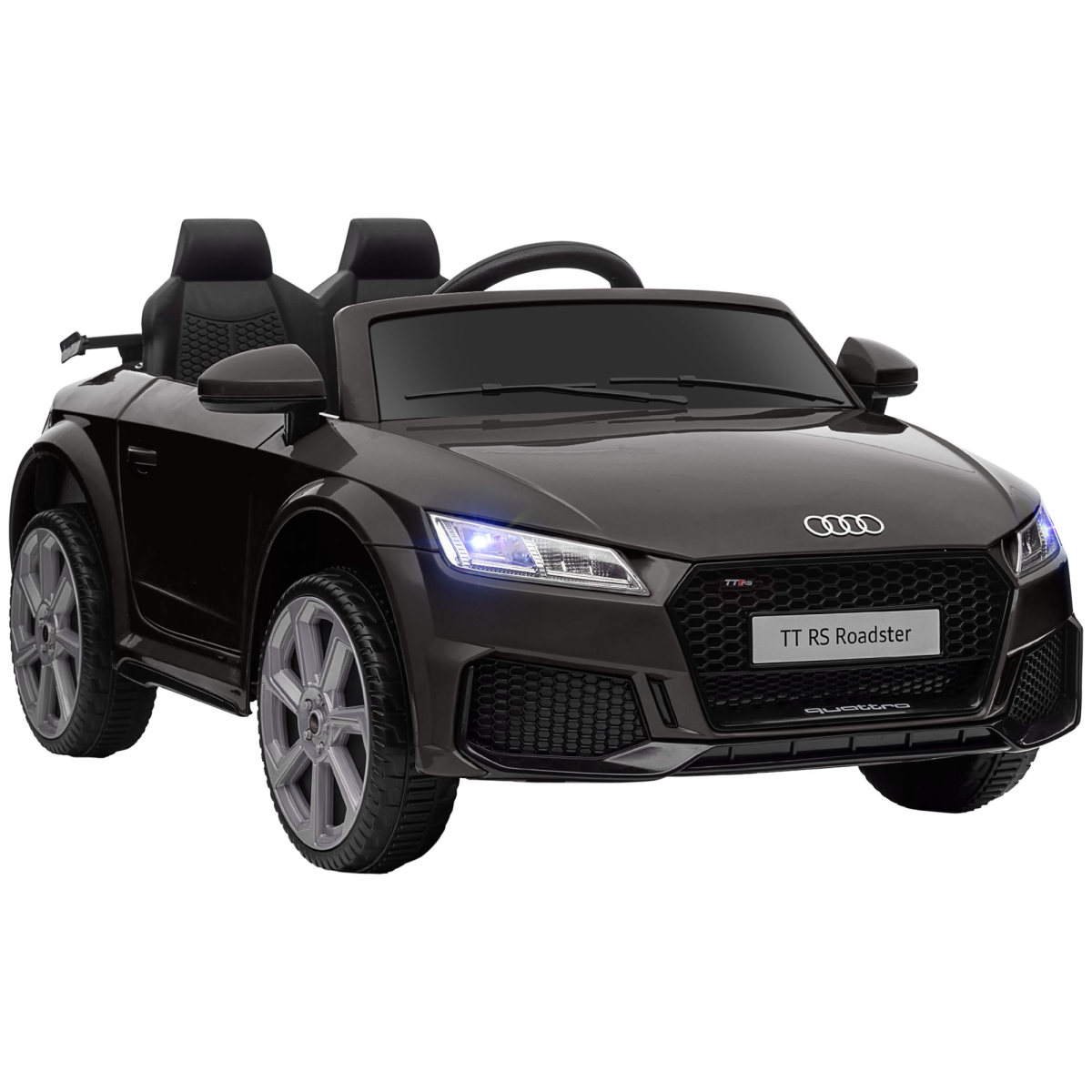 HOMCOM 12V Licensed Audi TT RS Electric Ride-On Car with Remote Control, Headlights & MP3 Player – Kids Car, Black