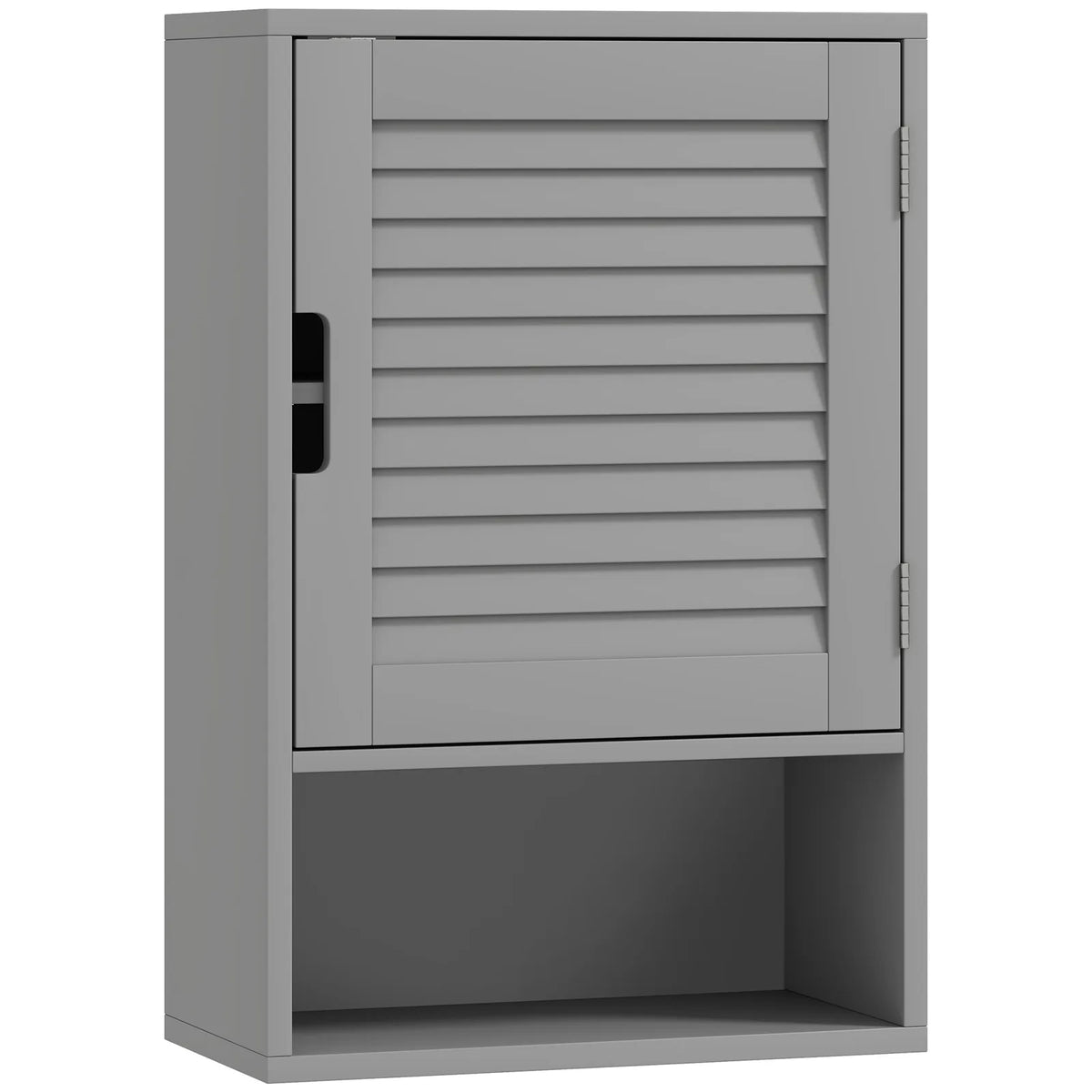 HOMCOM Wall Mounted Bathroom Cabinet with Adjustable Shelves, Louvred Door – 40 x 20 x 60 cm, Grey