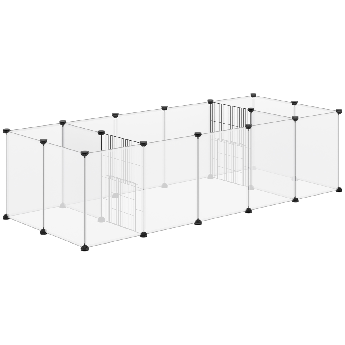 PawHut 18-Panel DIY Small Animal Playpen with Connectors – Pet Cage for Guinea Pigs and Hedgehogs