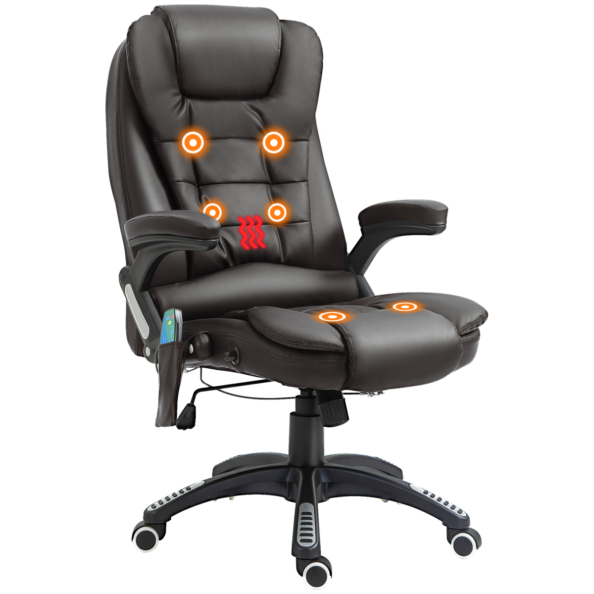 Brown heated massage office chair