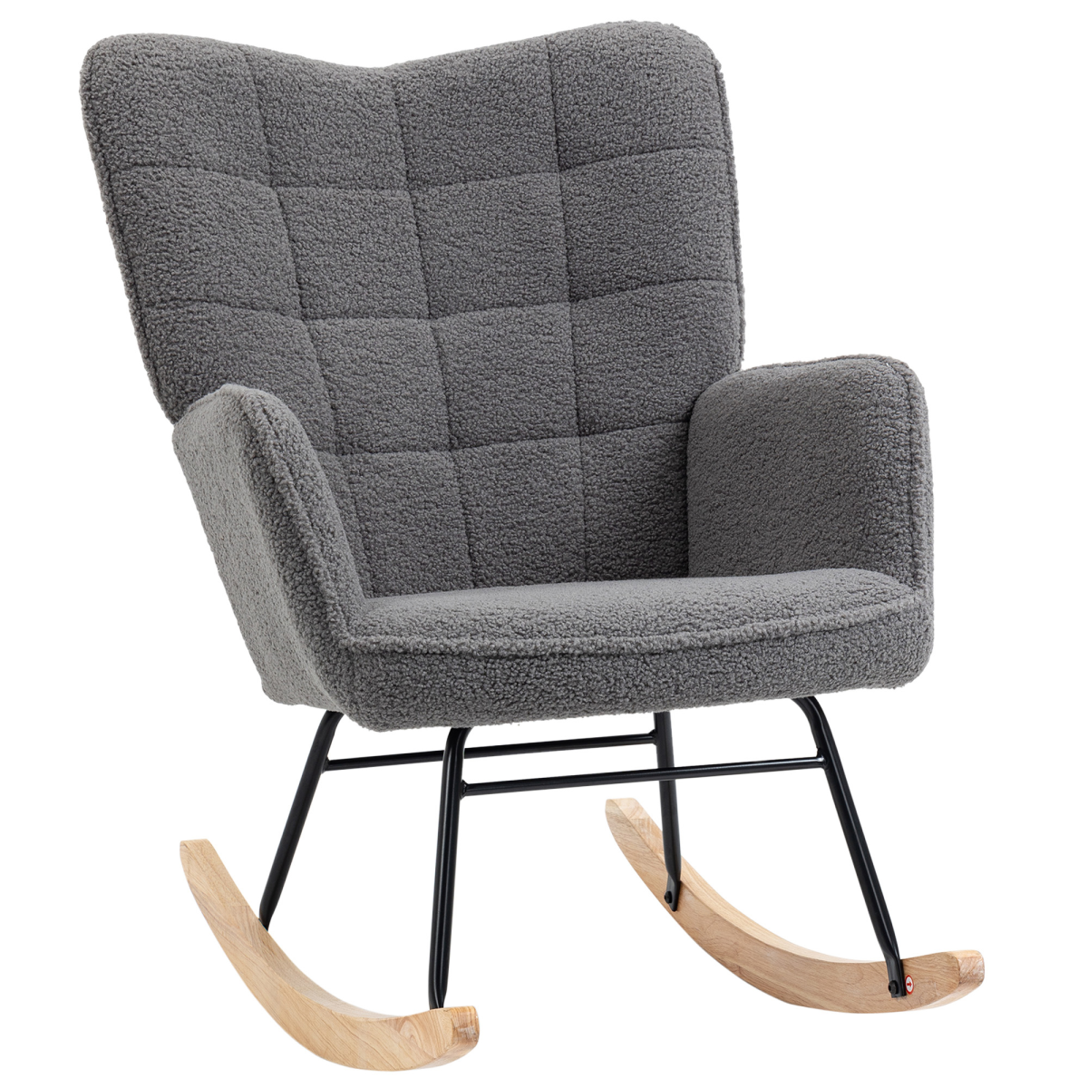 HOMCOM grey wingback nursing rocking chair