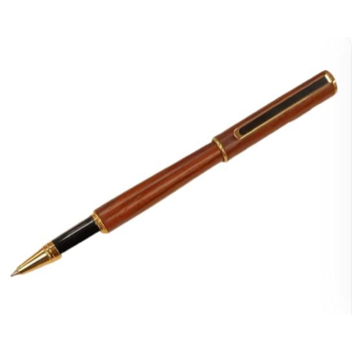 Imperial Handcrafted Natural Wood Stylist Pen with Gold Trim – Lightweight Gift Pen, Dark Brown, IMP318R