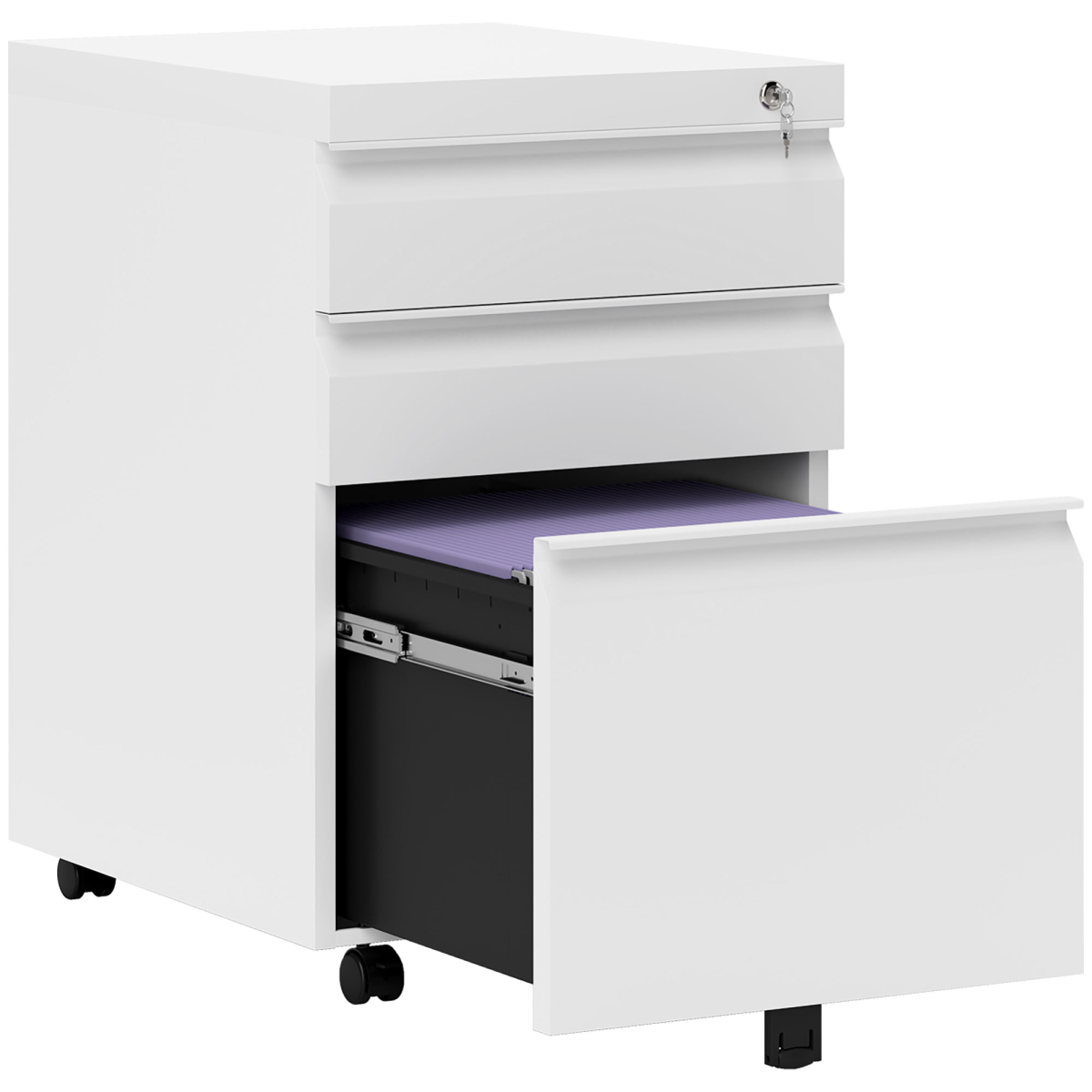 Mobile vertical file cabinet