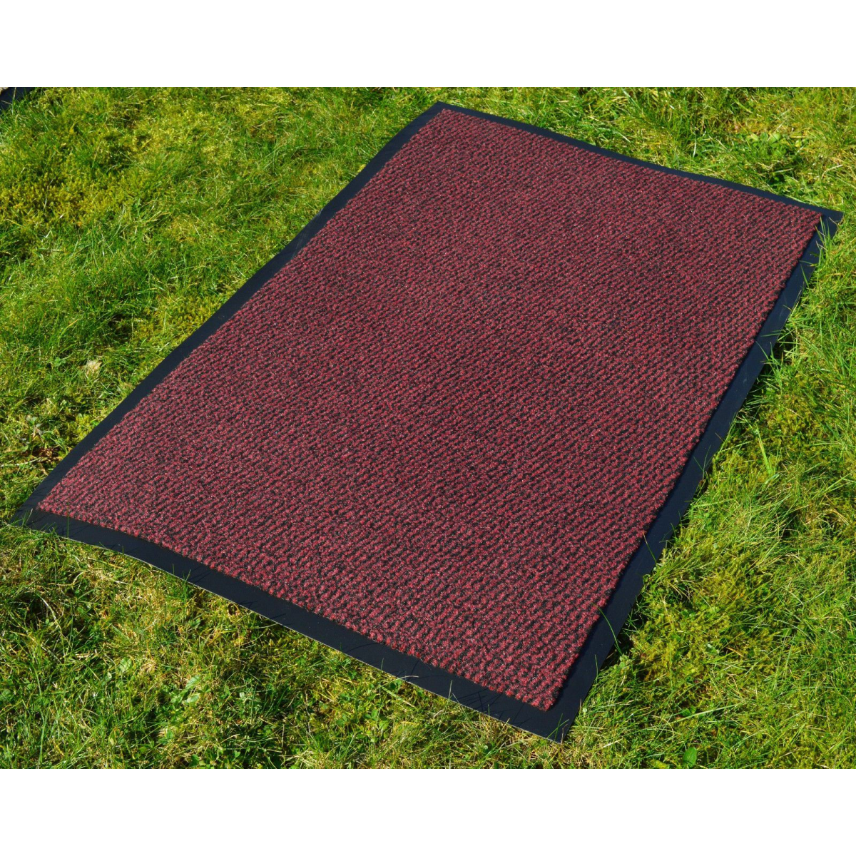 Heavy Duty Barrier Mat with Non-Slip Nitrile Rubber Backing – Dirt Trapping Entrance Door Mat, Red