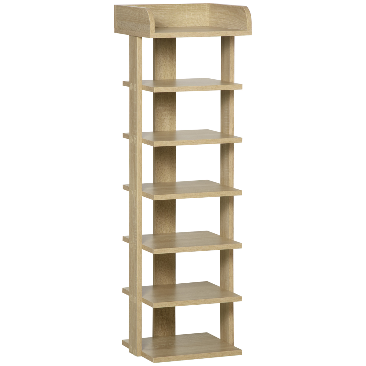 Oak 7-tier shoe rack