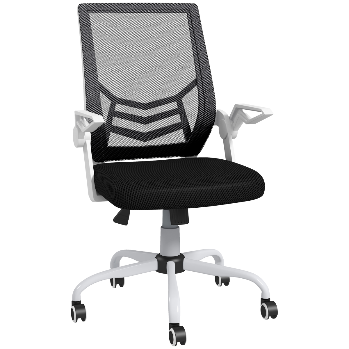 Vinsetto Mesh Swivel Office Chair with Lumbar Support and Flip-Up Armrests – Home Task Chair, Black