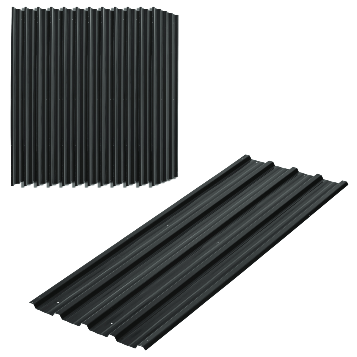Outsunny Pack of 12 Galvanised Steel Roofing Sheets with Pre-Drilled Holes – Shed & Greenhouse Cladding, Dark Grey