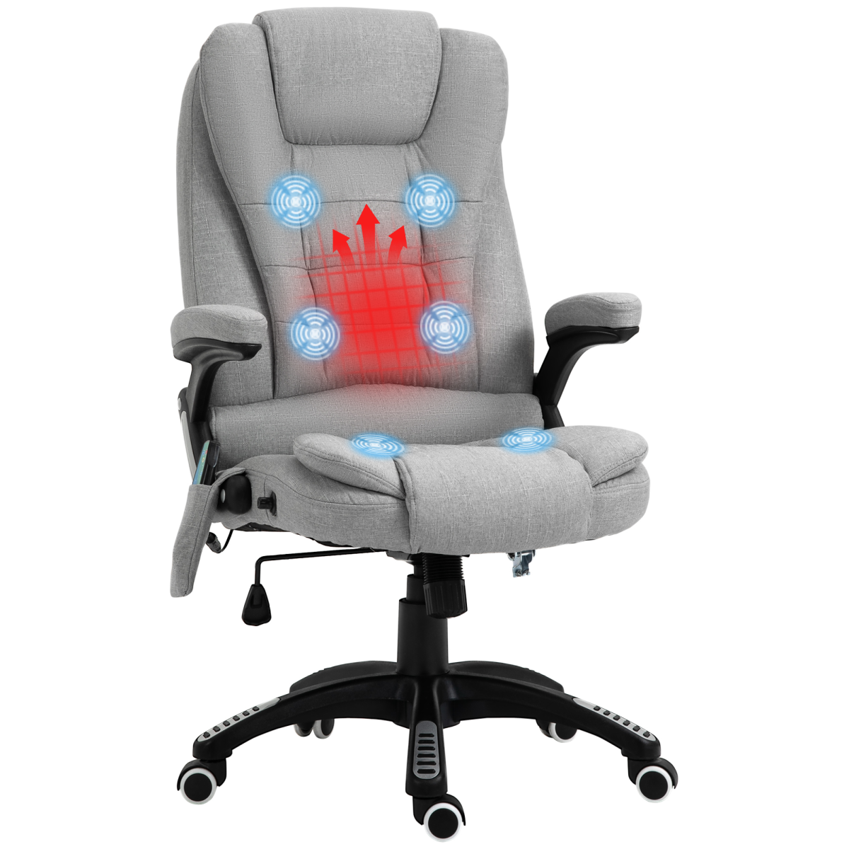 Grey heated massage executive chair