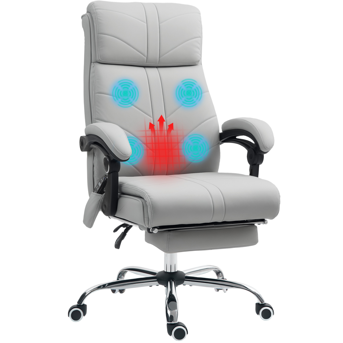 Vinsetto light grey heated massage chair