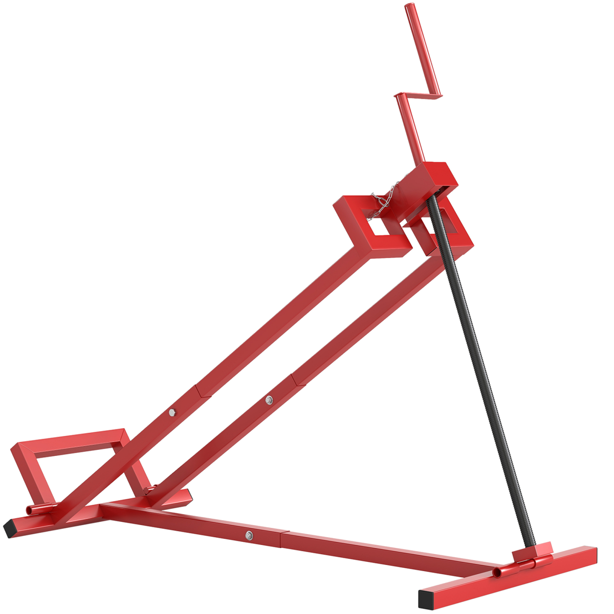 HOMCOM Foldable Ride-On Lawn Mower Lift, 400kg Capacity – Telescopic Maintenance Jack for Mowers & ATVs, Red