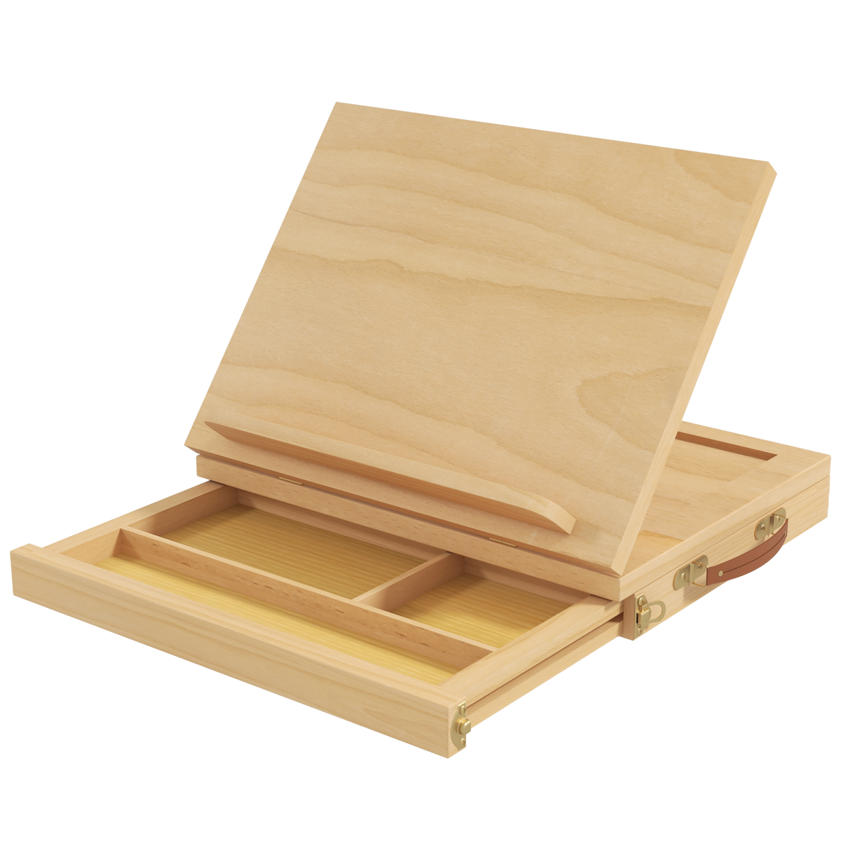 Vinsetto Wooden Table Easel Box with Storage Drawer – Portable Folding Artist Easel, Adjustable Angle