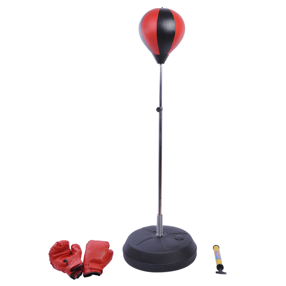 HOMCOM Kids Boxing Set with Adjustable Punch Bag, 6oz Gloves & Air Pump – Fillable Base Training Ball