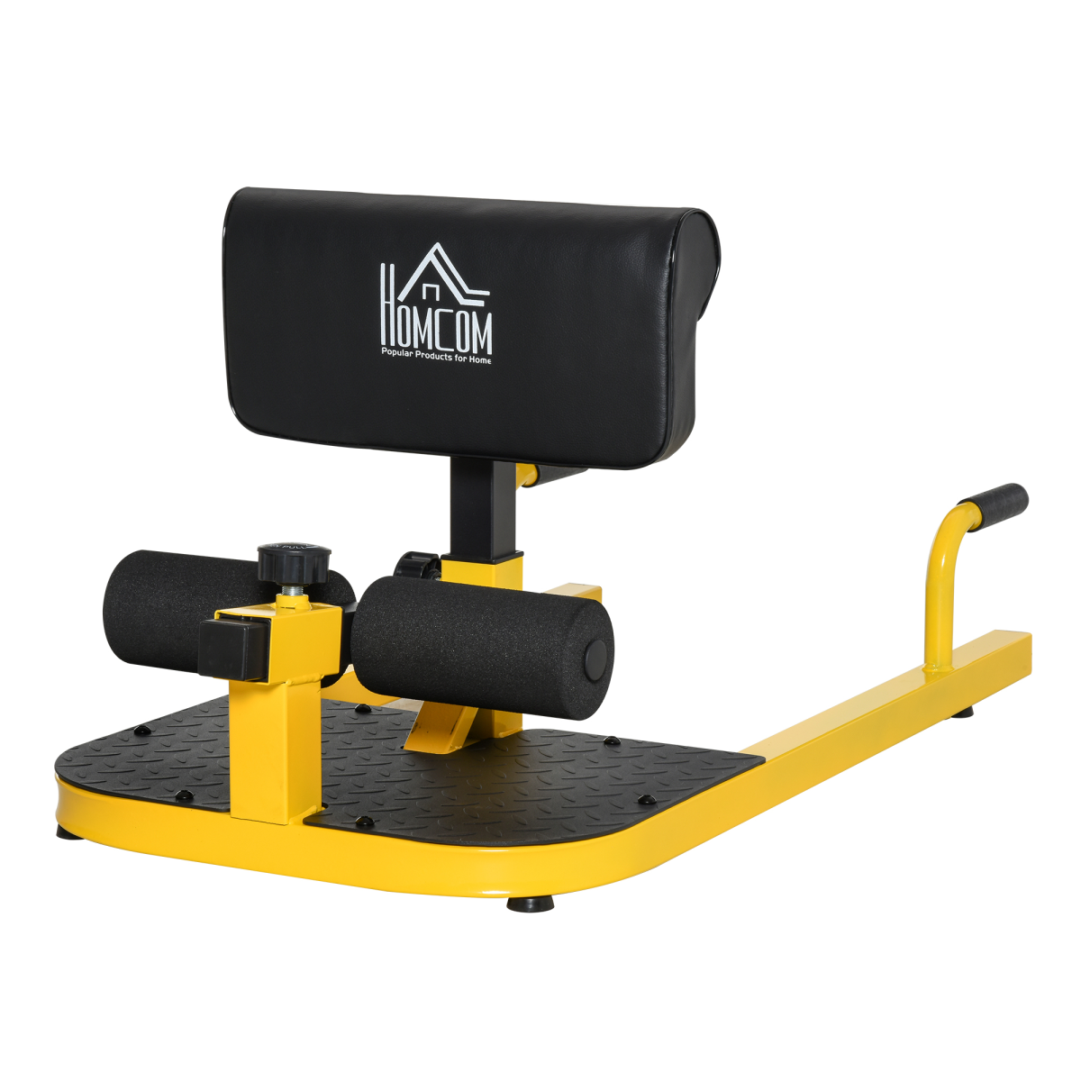 HOMCOM 3-in-1 Sissy Squat Machine with Sit-Up & Push-Up Functions – Adjustable Leg Exercise Bench for Home Gym