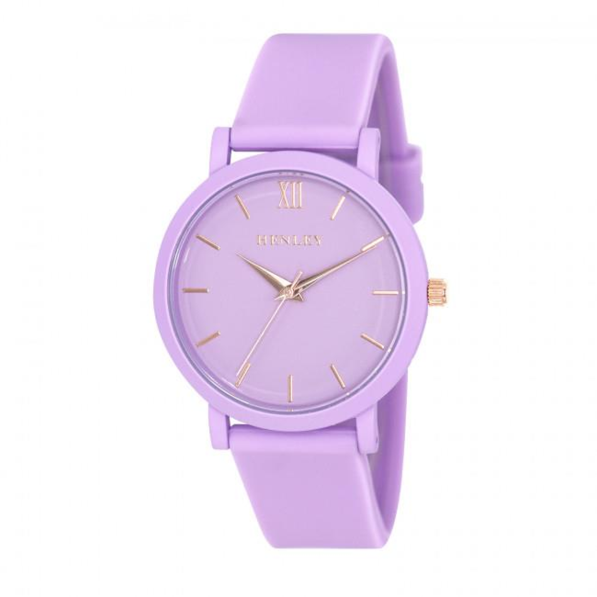 Henley Ladies Coloured Case Silicone Sports Watch, Lilac – H06178.7