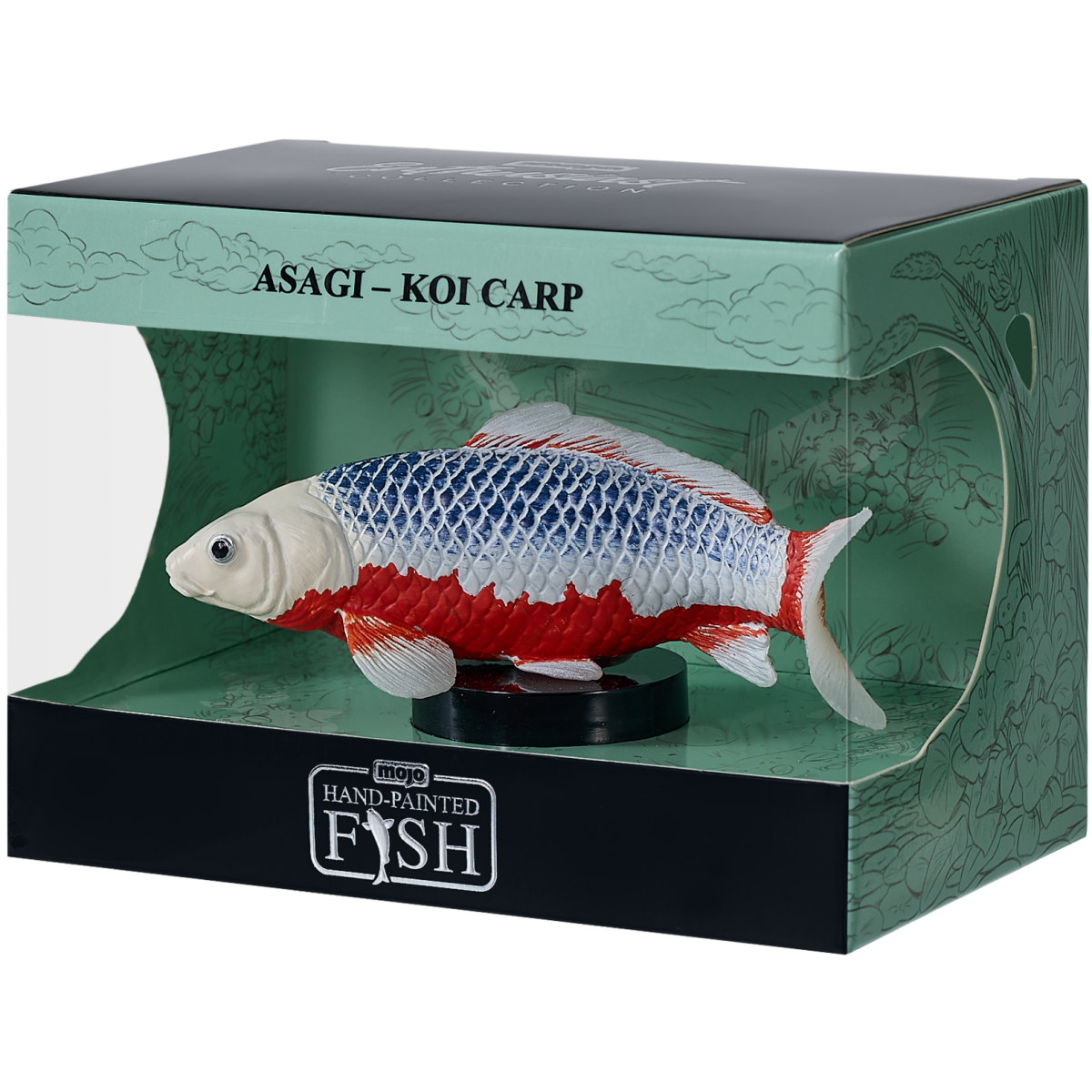 Mojo Asagi Koi Fish Figurine, Hand-Painted Realistic Model