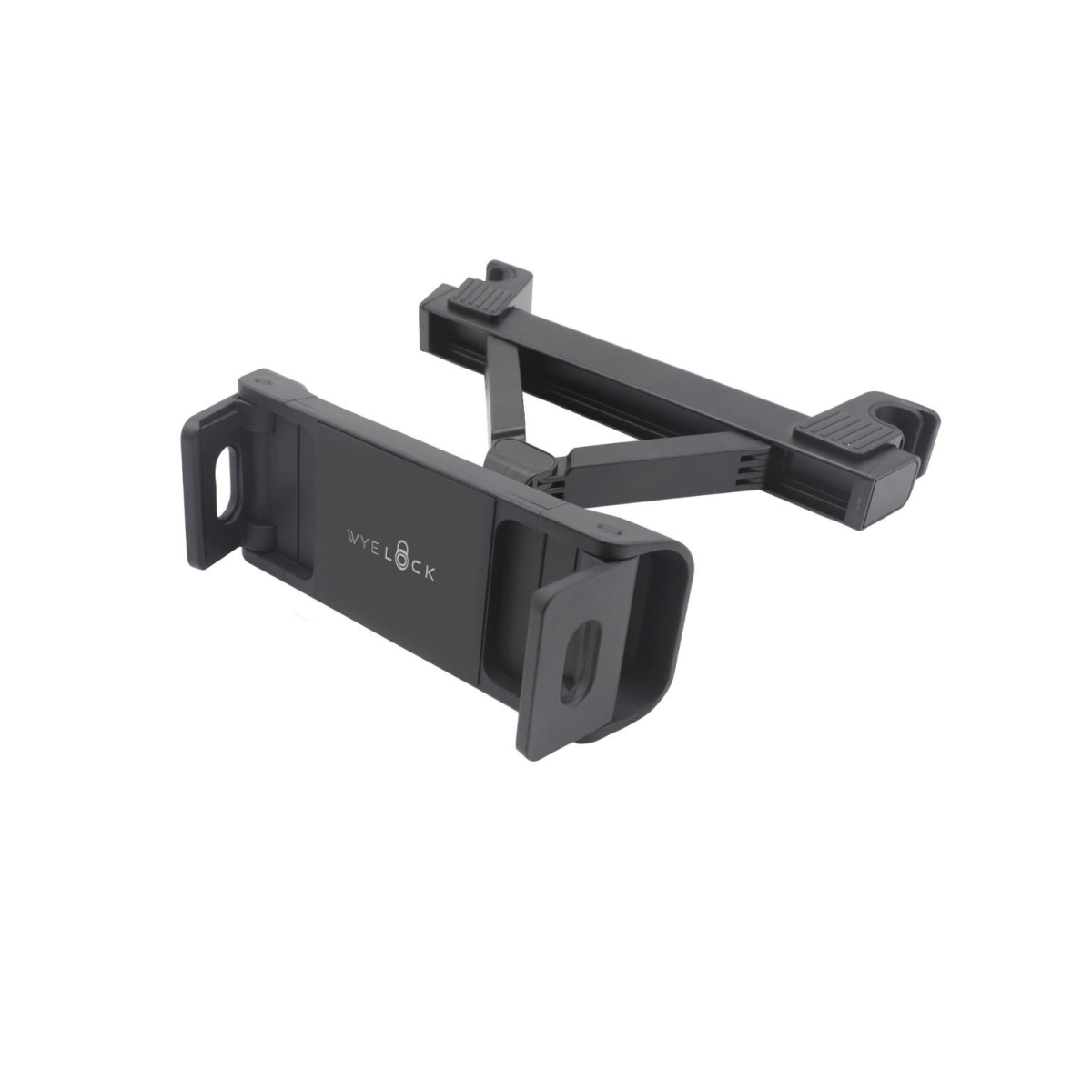 WYELOCK Car Headrest Tablet Holder with Adjustable Angle & Folding Grips – Fits 4.4–12.9 Inch Tablets, Black