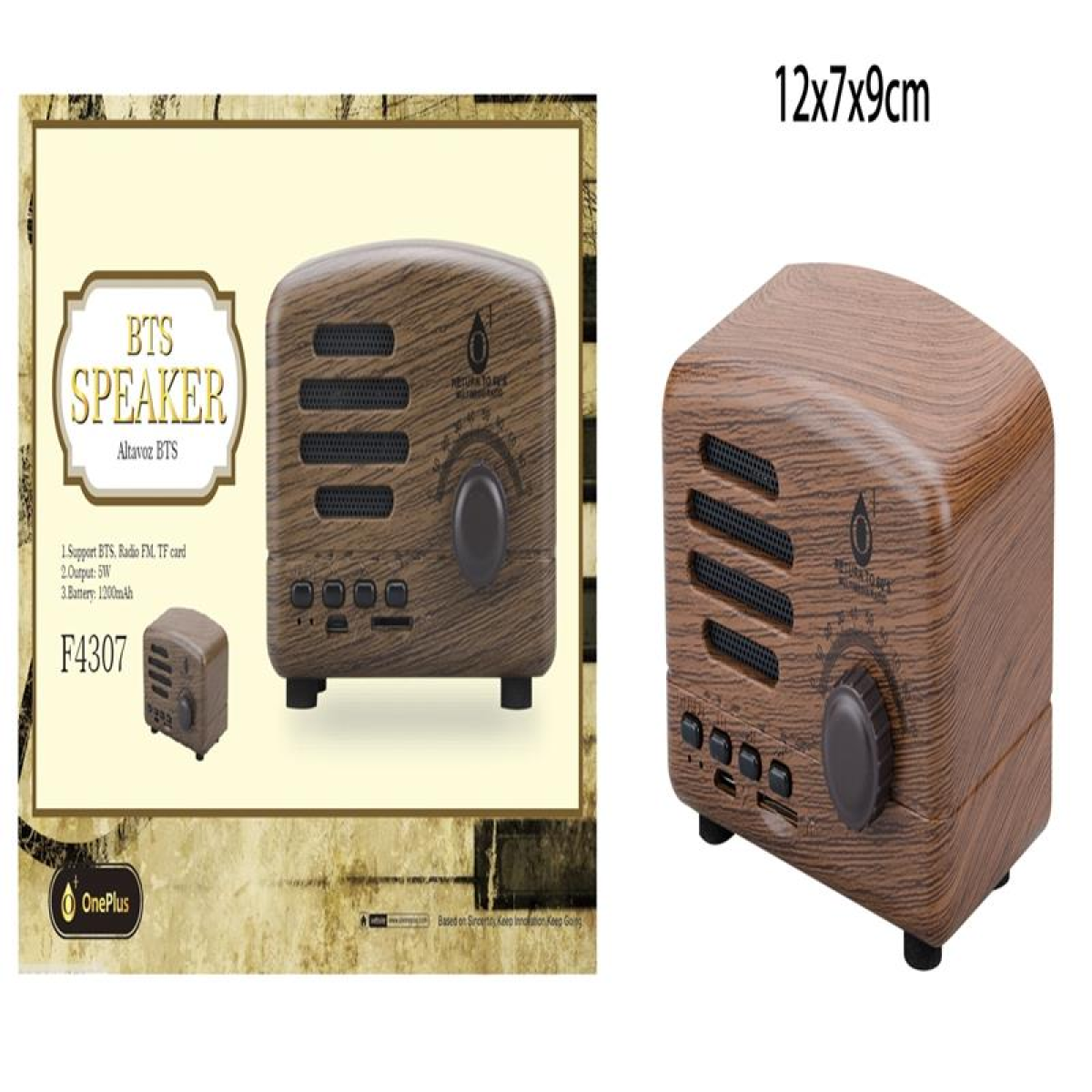 Woox Mini Bluetooth Toaster Speaker with FM Radio and TF Card Slot – Wood Finish