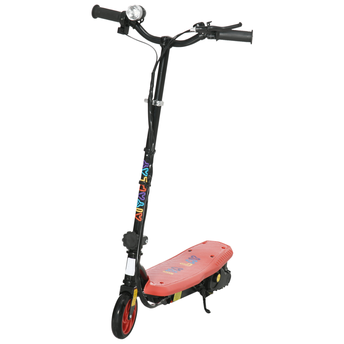 Folding Kids Electric Scooter with LED Headlight, Hand Brake & Adjustable Height – E-Scooter for Ages 7-14, Red