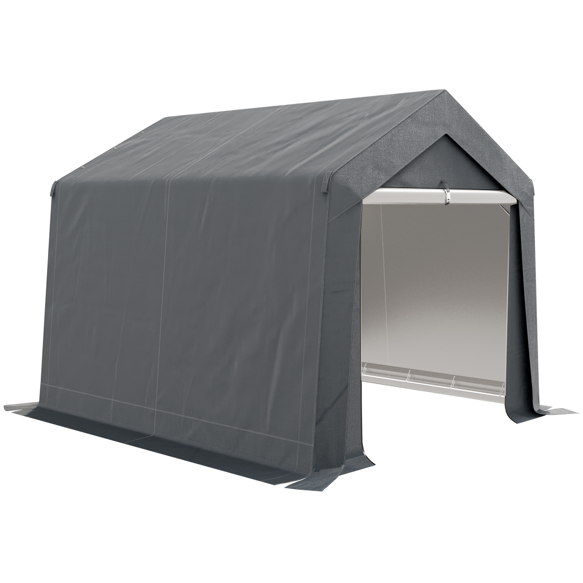 Outsunny 3x3m Heavy Duty Garden Storage Shed with PE Panels & Galvanised Steel Frame – Waterproof, Dark Grey