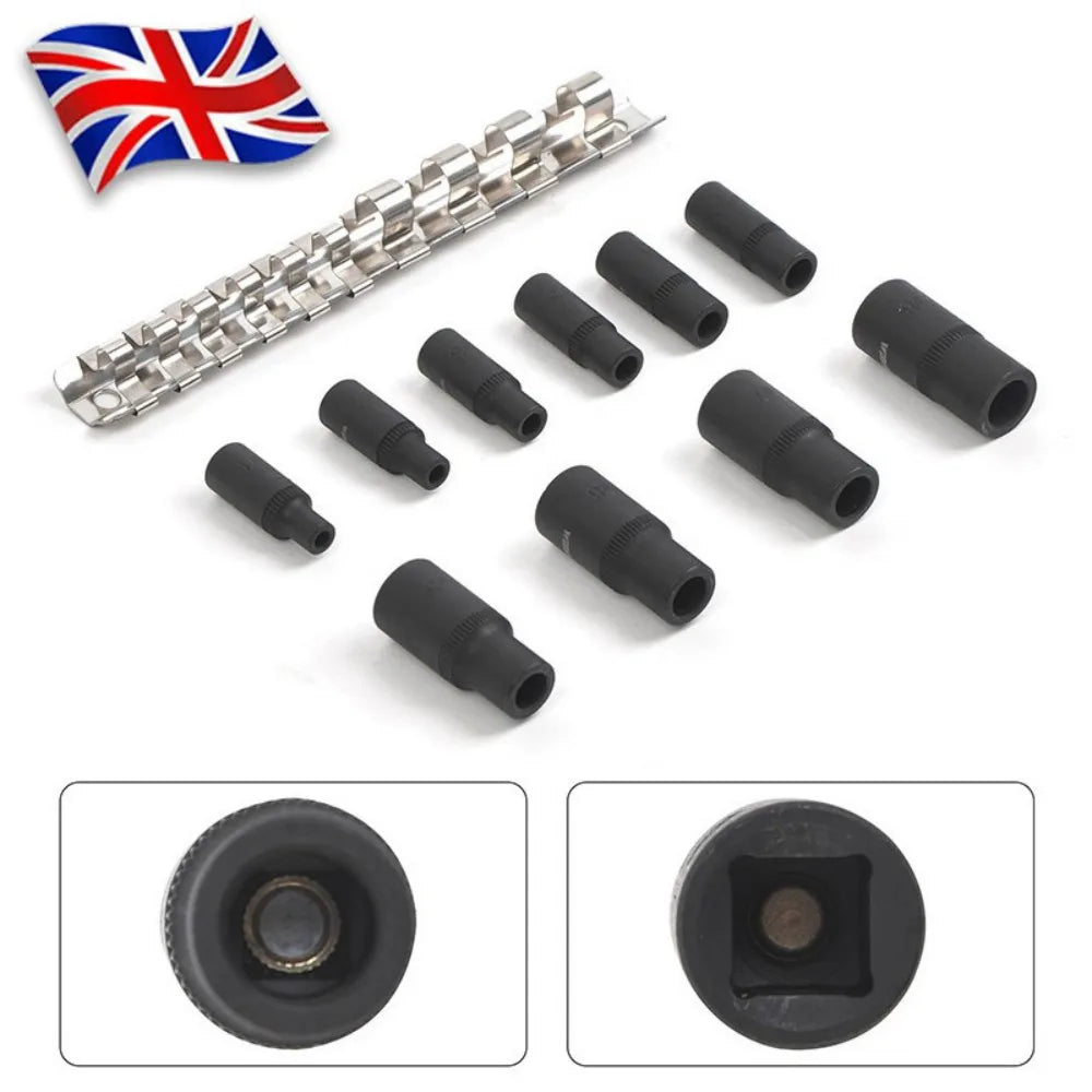 10 Piece Magnetic Tap Socket Set, 1/4" & 3/8" Drive – Tap Holders for Thread Cutting Taps M1.5 to M14