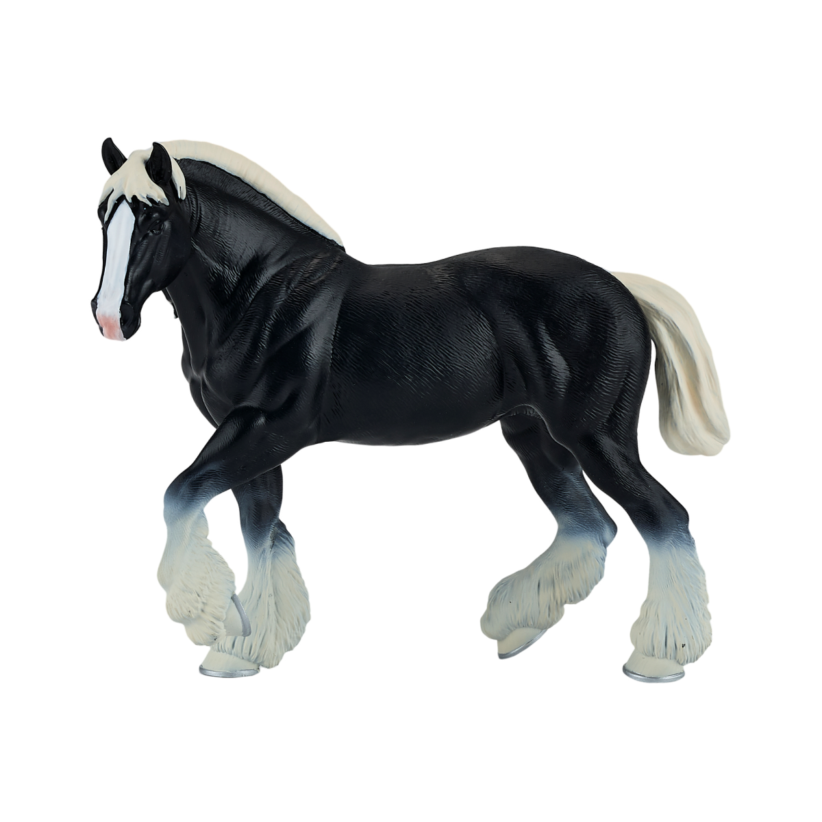 Mojo Fun Clydesdale Horse Toy Figure, Black – Hand-Painted Realistic Farm Animal Model