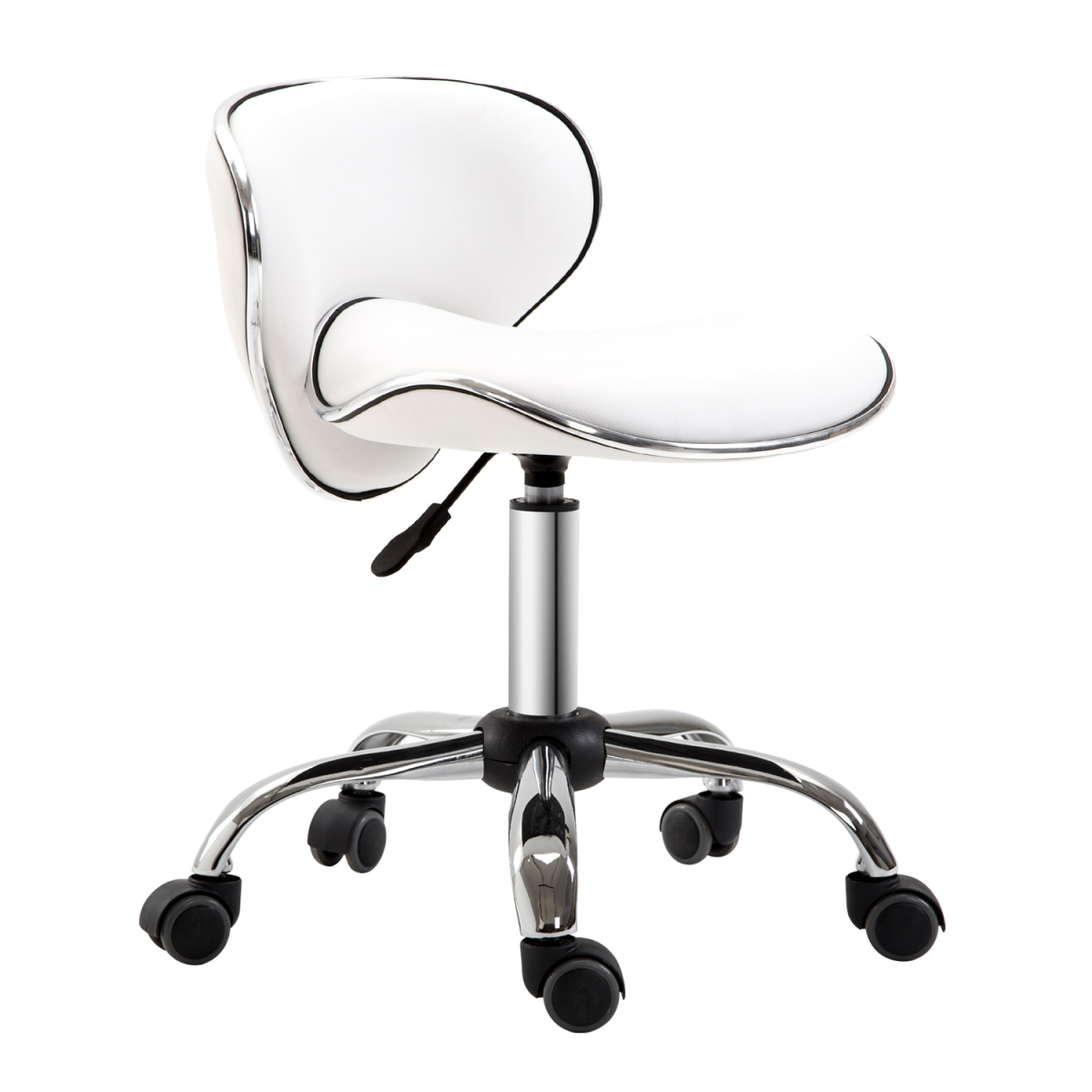 HOMCOM white rolling salon stool