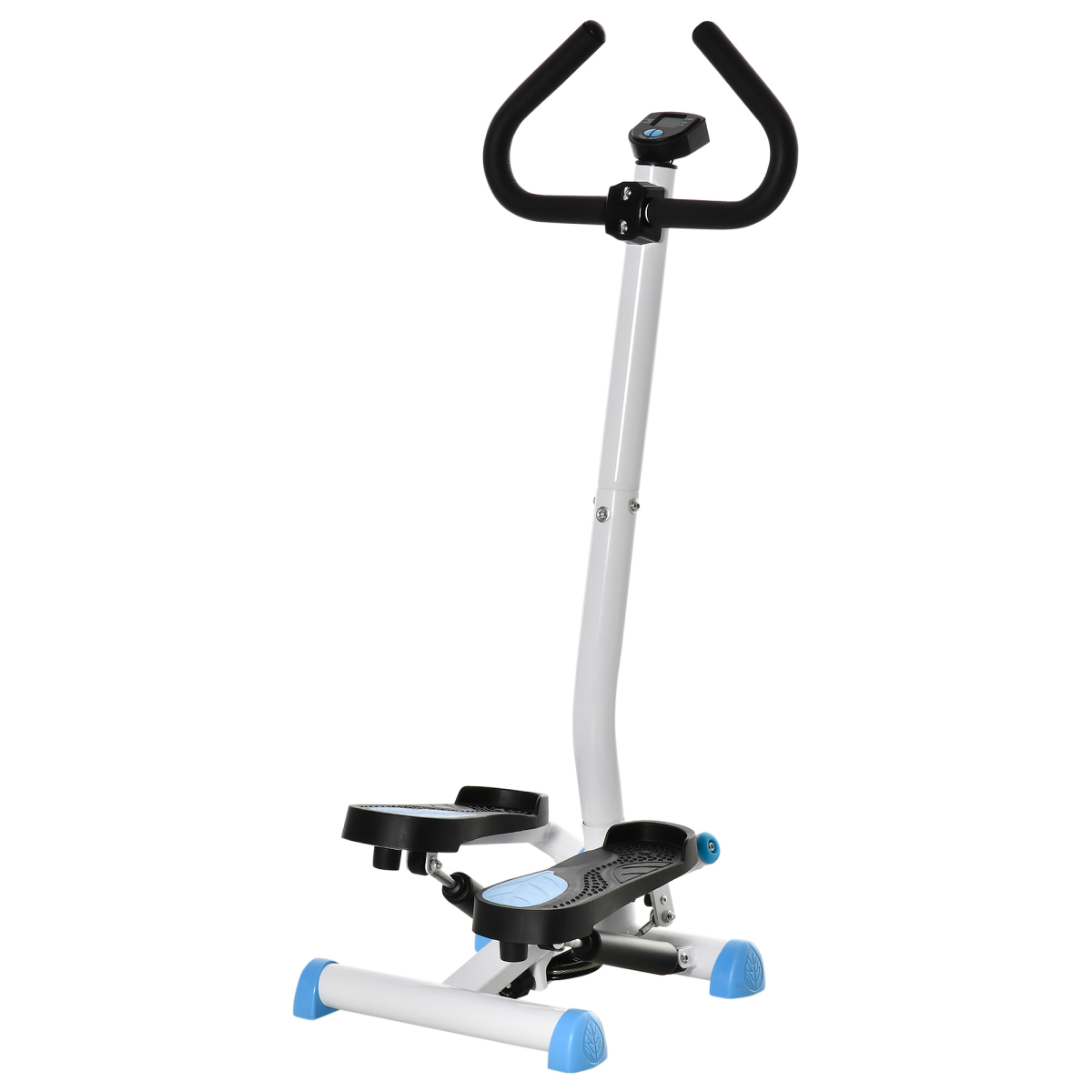 HOMCOM Height Adjustable Twister Stepper with LCD Screen – Home Step Machine for Legs & Glutes, Blue