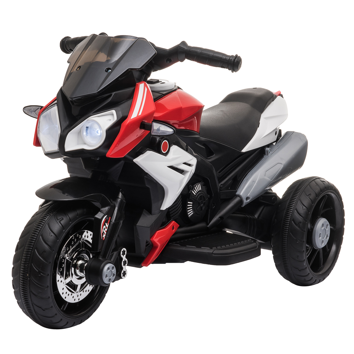 HOMCOM Kids Electric Ride-On Motorcycle with 6V Battery, Music, Horn & Lights – Toddler Trike, Red