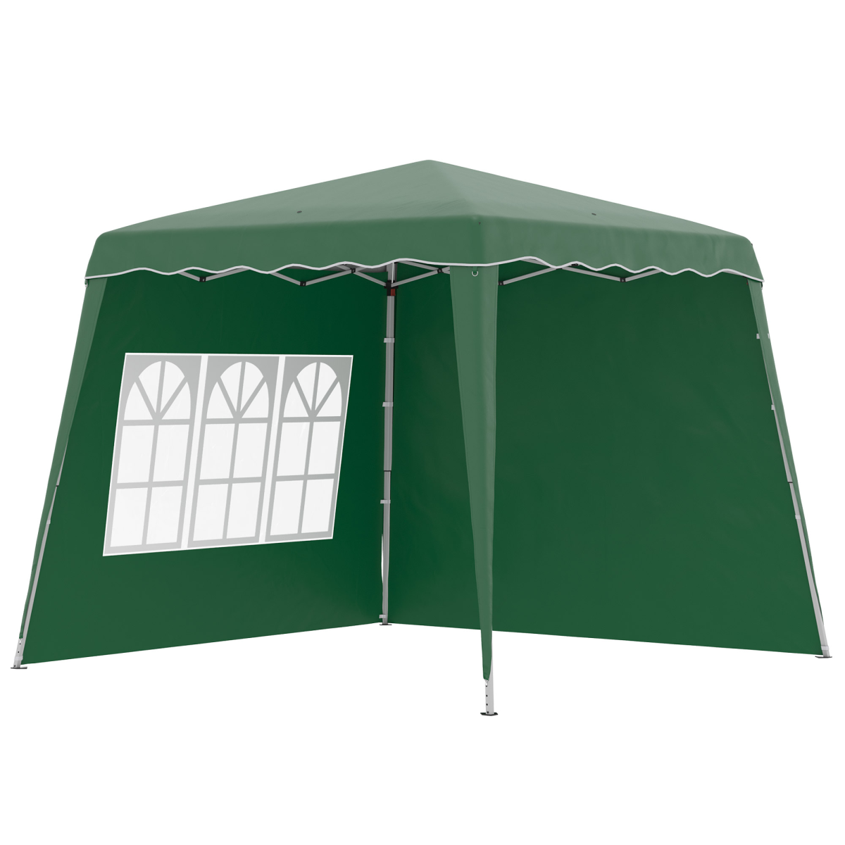Outsunny 2.4 x 2.4m UV50+ Pop Up Gazebo with Removable Walls, Adjustable Legs & Carry Bag – Garden Canopy Tent, Green