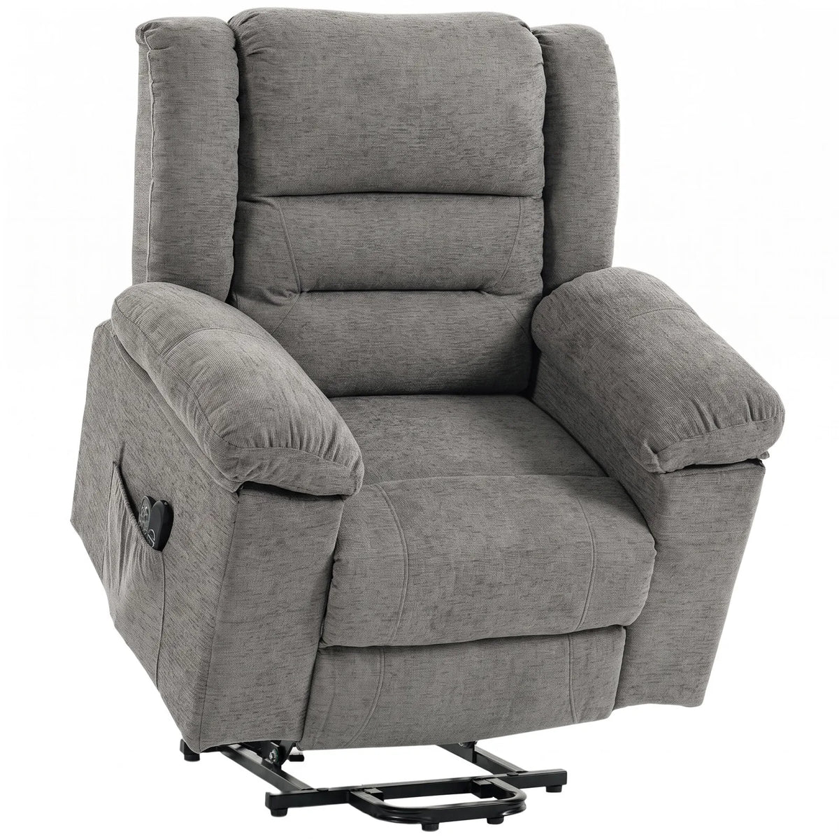 HOMCOM Oversized Riser Recliner Chair with Massage and Heat, Power Lift, Wide Seat and Back, Grey