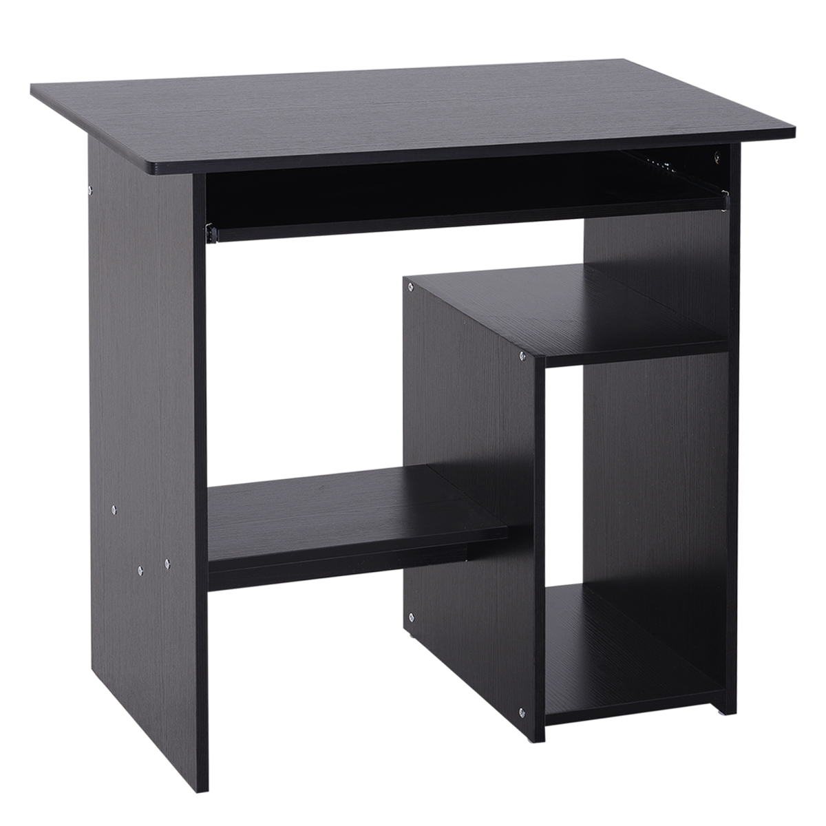 Compact black computer desk